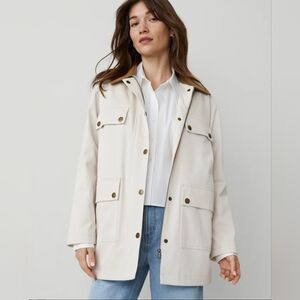 Ann Taylor Weekender 98% Cotton Field Utility Barn Oversized Jacket Size XS/S